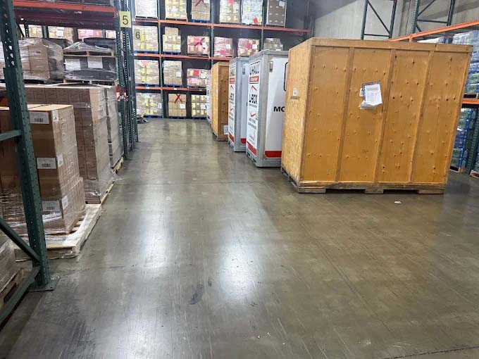 Secured Crates In Staging Area